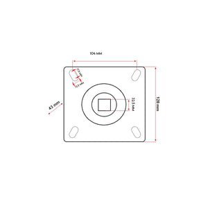 Supporto con cuscinetto ST491 quadrato=32,5 mm.
