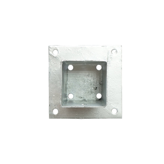 Supporto per palo applicato, fissaggio con viti 71x71x150, acciaio zincato, galvanizzato