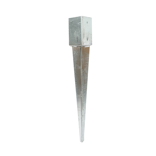 Supporto per palo tipo picchetto 91x91x750mm, acciaio zincato, galvanizzato.
