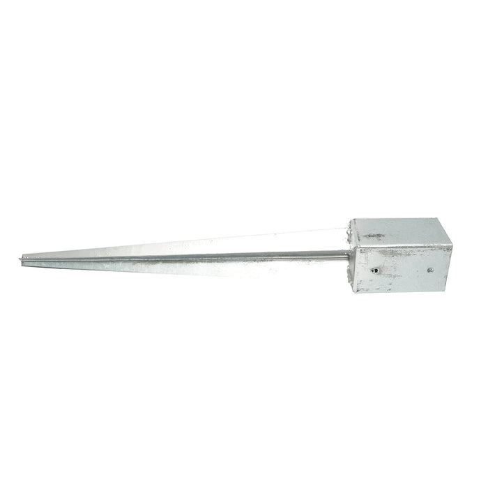 Supporto per palo tipo picchetto 91x91x750mm, acciaio zincato, galvanizzato.