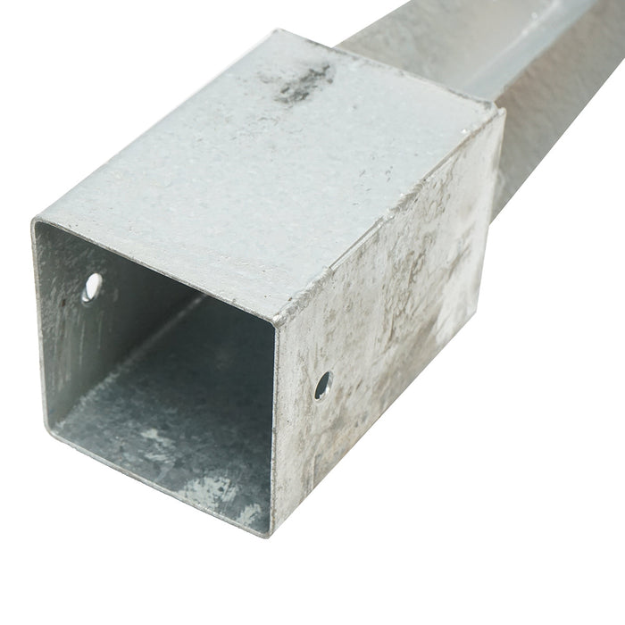 Supporto per palo tipo picchetto 91x91x750mm, acciaio zincato, galvanizzato.