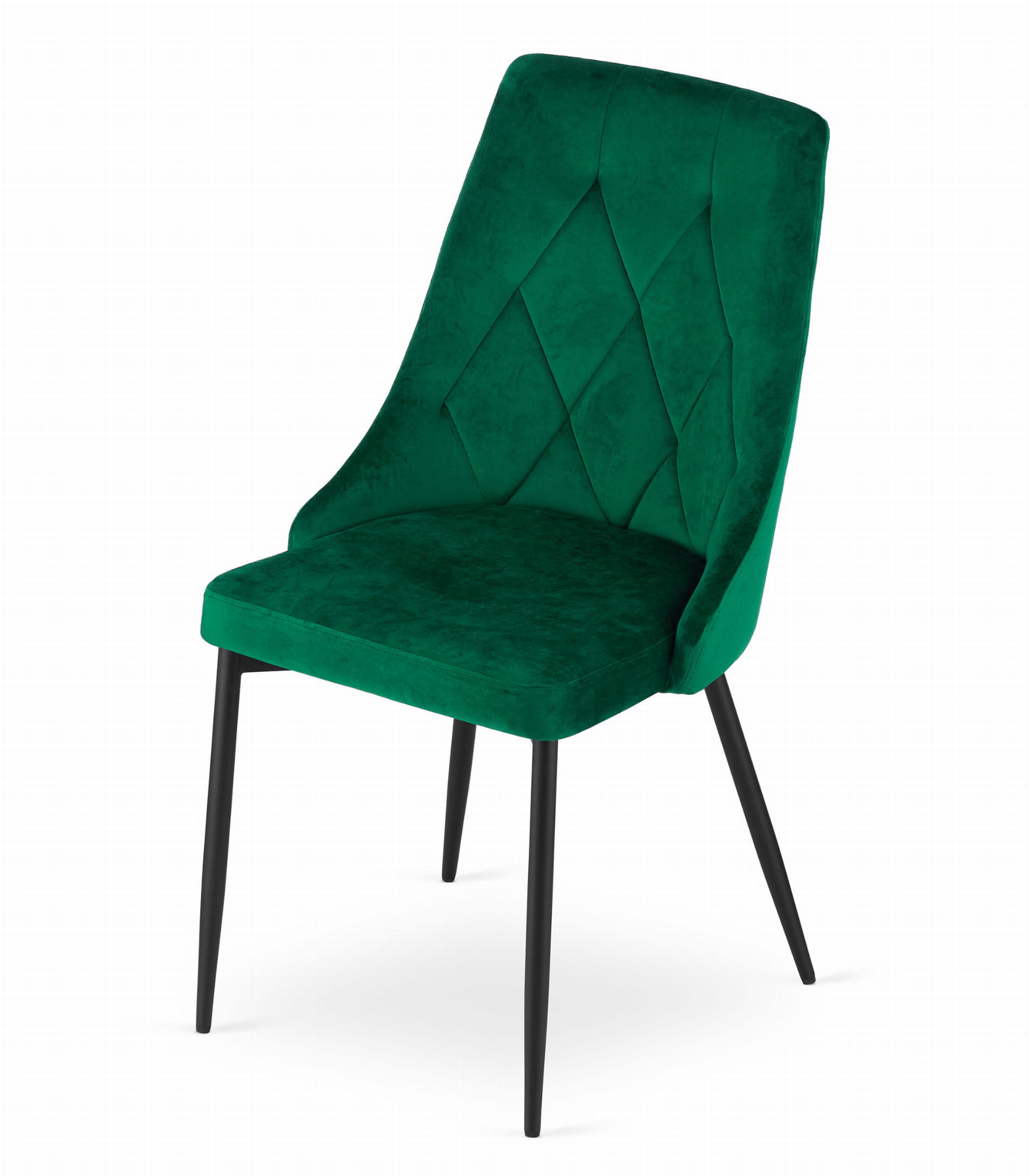 Sedia Valora IMOLA in velluto verde scuro, design moderno x4
