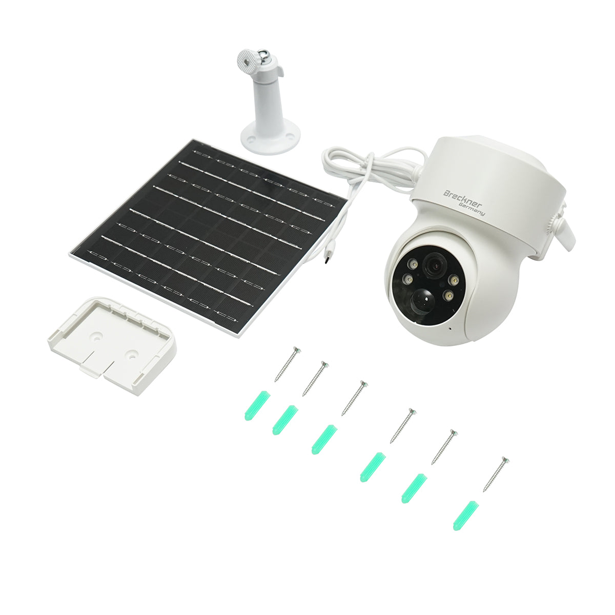 Telecamera di sorveglianza 4 MP con pannello solare 5W, batteria 18650 a ricarica rapida, WIFI 2.4 GHz, rotazione 360° PTZ con sensore di movimento, rilevamento umano PIR, allarme, visione notturna e applicazione iCSee