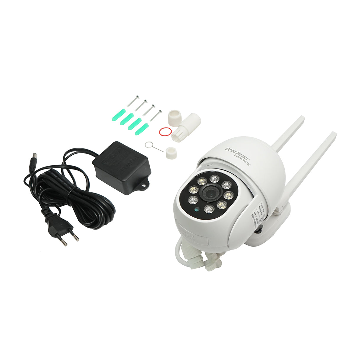 Telecamera di sorveglianza 8 MP, WIFI 2.4GHz, rotazione 360° PTZ con sensore di movimento, allarme, rilevamento umano, visione notturna e applicazione IPC360 Home