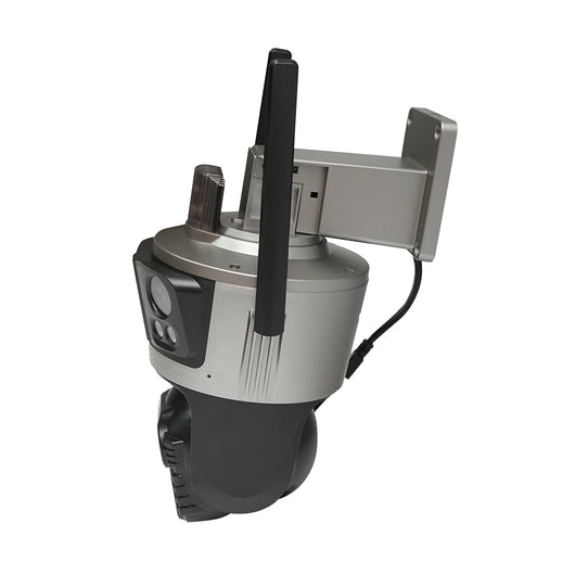 Telecamera di sorveglianza con 4 lenti, 3 obiettivi da 12 MP, 2 CPU dual control, P2P WIFI 2.4G, PTZ con sensore di movimento, allarme, visione notturna, rilevamento umano AI e applicazione iCSee