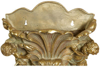 Biscottini Acquasantiera in resina finitura oro anticato L34xPR15,5xH39 cm