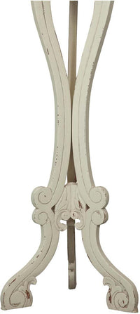 Biscottini Alzatina portavaso in legno massello di mogano finitura bianca anticata 40x40x133 cm