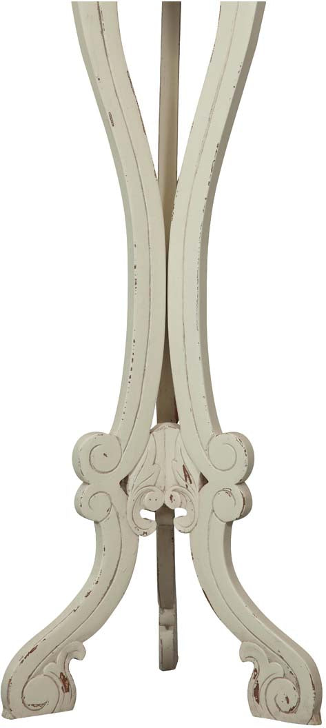 Biscottini Alzatina portavaso in legno massello di mogano finitura bianca anticata 40x40x133 cm