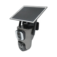 Telecamera di sorveglianza con lente doppia 6 MP, 4G, WIFI 2.4 GHz, pannello solare, batteria da 13.500 mAh, controllo PTZ, sensore di movimento, rilevamento umano PIR, visione notturna IR intelligente e applicazione Ubox