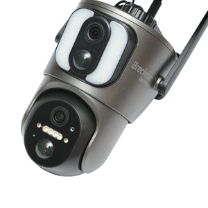 Telecamera di sorveglianza con lente doppia 6 MP, 4G, WIFI 2.4 GHz, pannello solare, batteria da 13.500 mAh, controllo PTZ, sensore di movimento, rilevamento umano PIR, visione notturna IR intelligente e applicazione Ubox