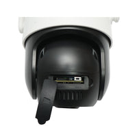 Telecamera di sorveglianza con lente doppia 6 MP, P2P WIFI 2.4GHz, rotazione 360° PTZ, sensore di movimento, sirena, rilevamento umano e applicazione iCSee