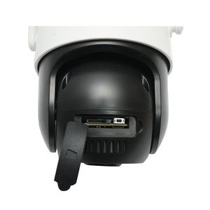 Telecamera di sorveglianza con lente doppia 6 MP, P2P WIFI 2.4GHz, rotazione 360° PTZ, sensore di movimento, sirena, rilevamento umano e applicazione iCSee