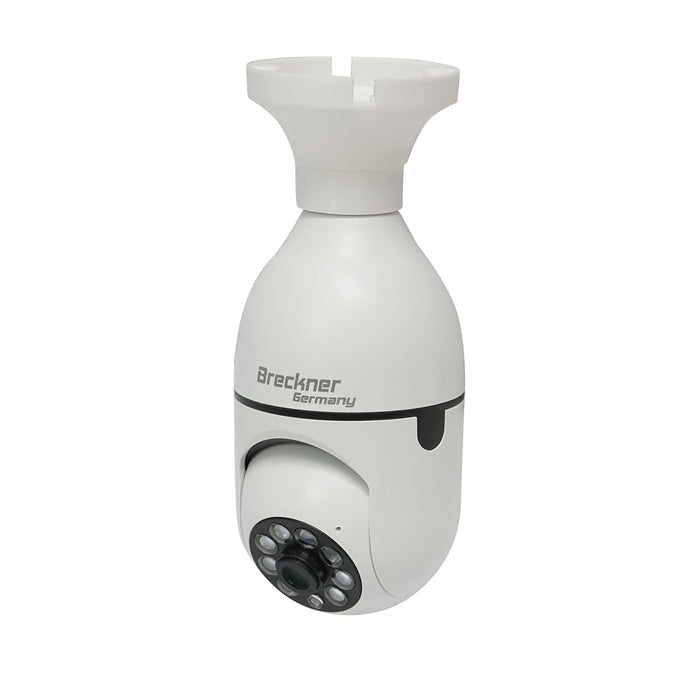 Telecamera di sorveglianza smart-bulb 2 MP, rotazione 360° PTZ, P2P WIFI 2.4GHz, tipo lampadina E27 con sensore di movimento e applicazione iCSee