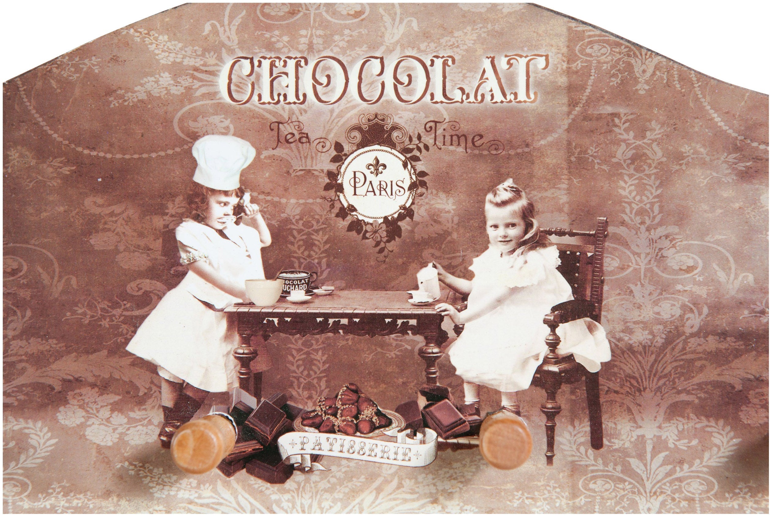 Biscottini Appendino chocolat decorato anticato in legno Simpatico anticato. dimensioni