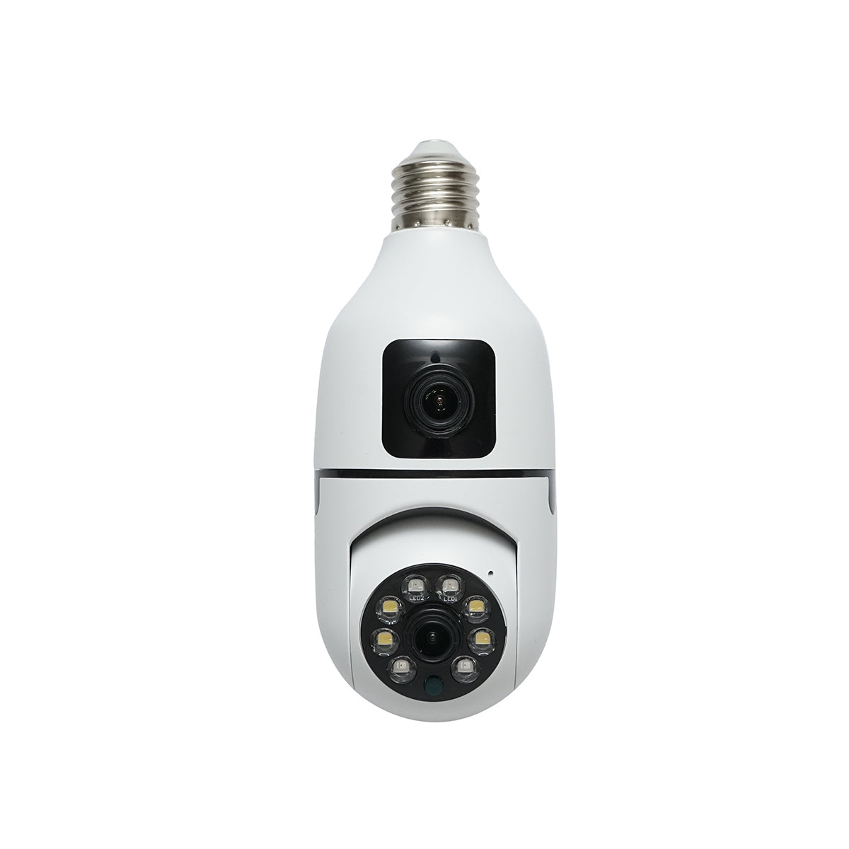 Telecamera di videosorveglianza con 2 lenti PTZ smart-bulb, WIFI 2.4G 1080P FHD 2MP, lampadina E27 con sensori di movimento, visione notturna e applicazione V380 Pro