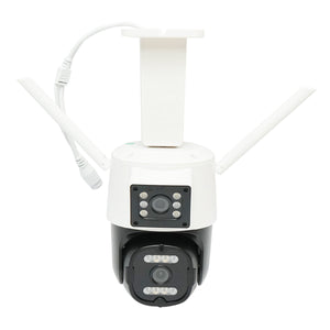 Telecamera di videosorveglianza da 6 MP con doppio obiettivo, P2P WIFI 2.4G 1080P, PTZ con sensore di movimento, rilevamento presenza umana e applicazione iCSee