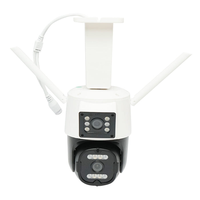 Telecamera di videosorveglianza da 6 MP con doppio obiettivo, P2P WIFI 2.4G 1080P, PTZ con sensore di movimento, rilevamento presenza umana e applicazione iCSee