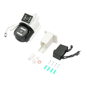 Telecamera di videosorveglianza da 6 MP con doppio obiettivo, P2P WIFI 2.4G 1080P, PTZ con sensore di movimento, rilevamento presenza umana e applicazione iCSee