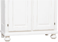 Biscottini Armadio Country in legno massello di tiglio finitura bianca anticata L100xPR50xH210 cm. Made in Italy