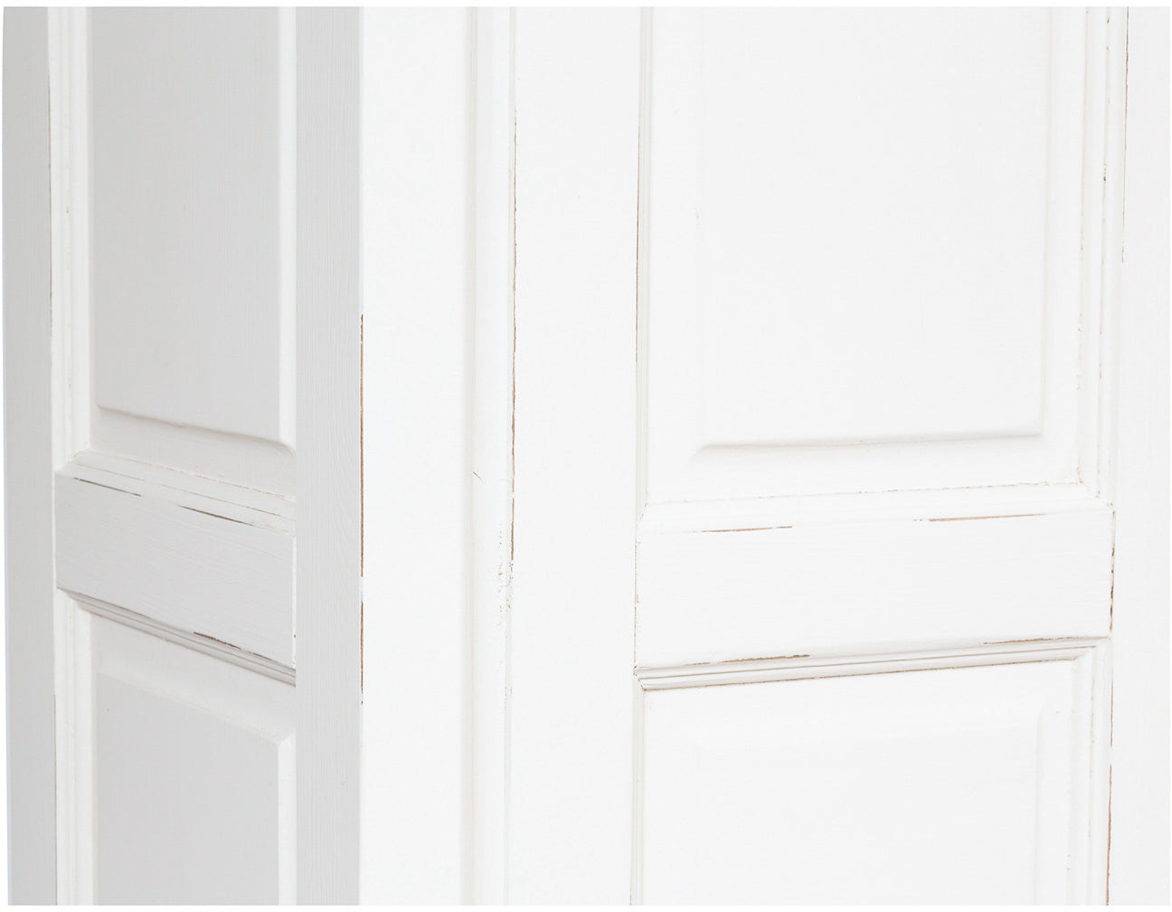 Biscottini Armadio Country in legno massello di tiglio finitura bianca anticata L100xPR50xH210 cm. Made in Italy