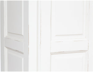 Biscottini Armadio Country in legno massello di tiglio finitura bianca anticata L100xPR50xH210 cm. Made in Italy