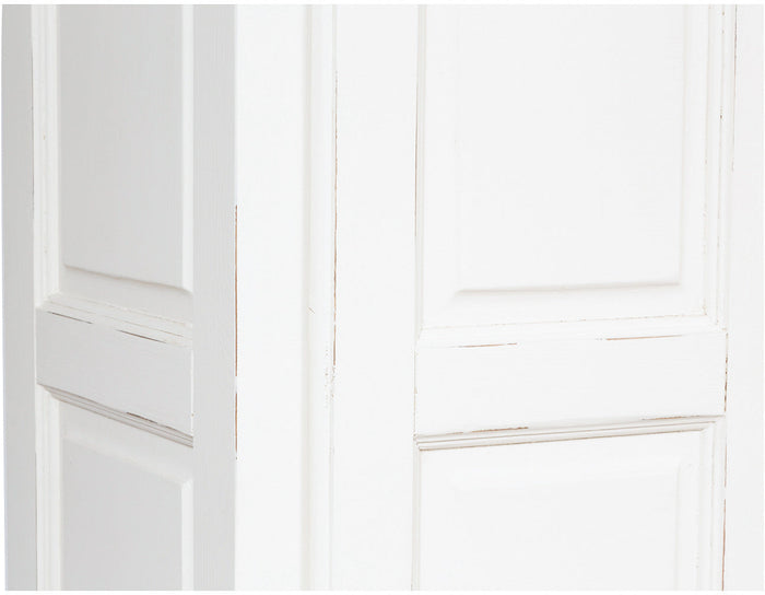 Biscottini Armadio Country in legno massello di tiglio finitura bianca anticata L100xPR50xH210 cm. Made in Italy