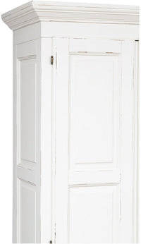 Biscottini Armadio Country in legno massello di tiglio finitura bianca anticata L100xPR50xH210 cm. Made in Italy