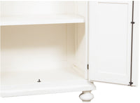 Biscottini Armadio Country in legno massello di tiglio finitura bianca anticata L100xPR50xH210 cm. Made in Italy