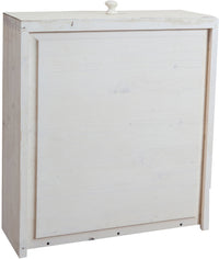 Biscottini Armadio Country in legno massello di tiglio finitura bianca anticata L120xPR59xH197 cm. Made in Italy