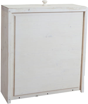 Biscottini Armadio Country in legno massello di tiglio finitura bianca anticata L120xPR59xH197 cm. Made in Italy