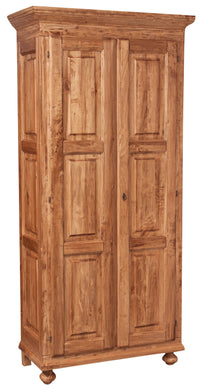 Biscottini Armadio Country in legno massello di tiglio finitura naturale L100xPR50xH210 cm. Made in Italy