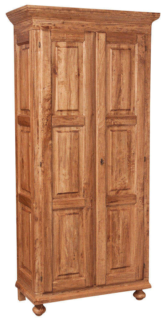 Biscottini Armadio Country in legno massello di tiglio finitura naturale L100xPR50xH210 cm. Made in Italy