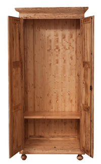 Biscottini Armadio Country in legno massello di tiglio finitura naturale L100xPR50xH210 cm. Made in Italy