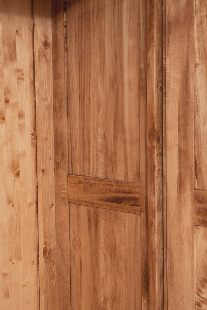 Biscottini Armadio Country in legno massello di tiglio finitura naturale L100xPR50xH210 cm. Made in Italy