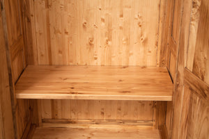 Biscottini Armadio Country in legno massello di tiglio finitura naturale L100xPR50xH210 cm. Made in Italy