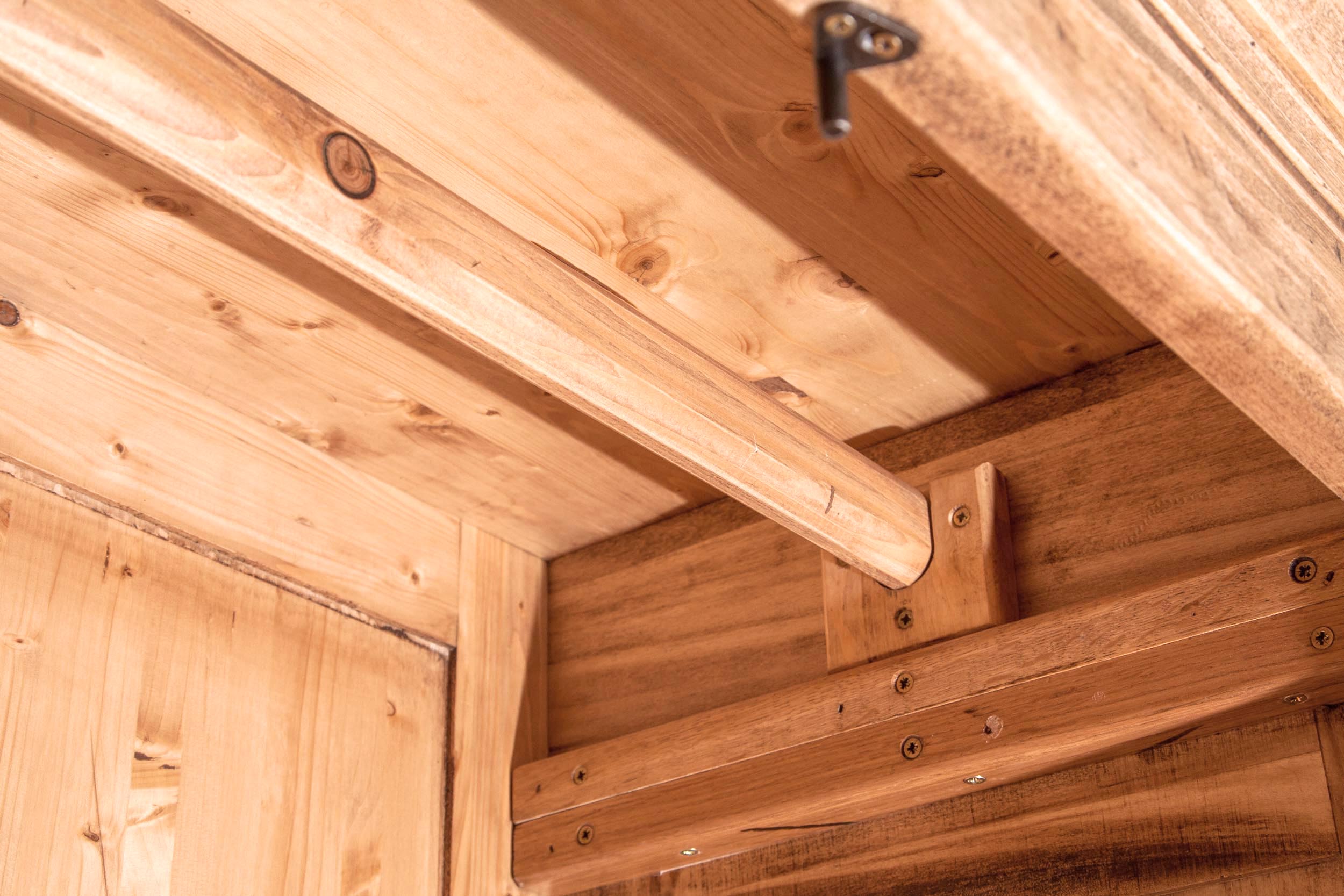 Biscottini Armadio Country in legno massello di tiglio finitura naturale L100xPR50xH210 cm. Made in Italy