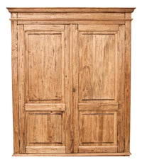 Biscottini Armadio Country in legno massello di tiglio finitura naturale L120xPR59xH197 cm. Made in Italy