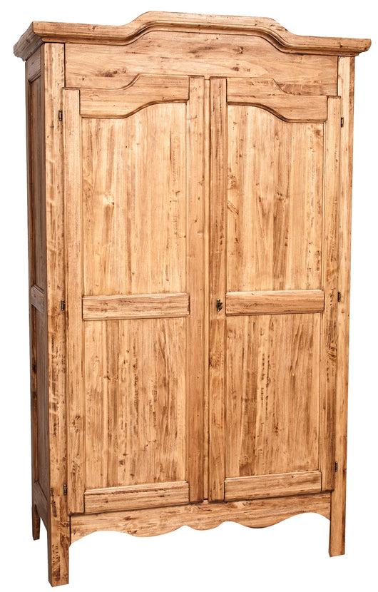 Biscottini Armadio Country in legno massello di tiglio finitura naturale L127xPR59xH204 cm. Made in Italy