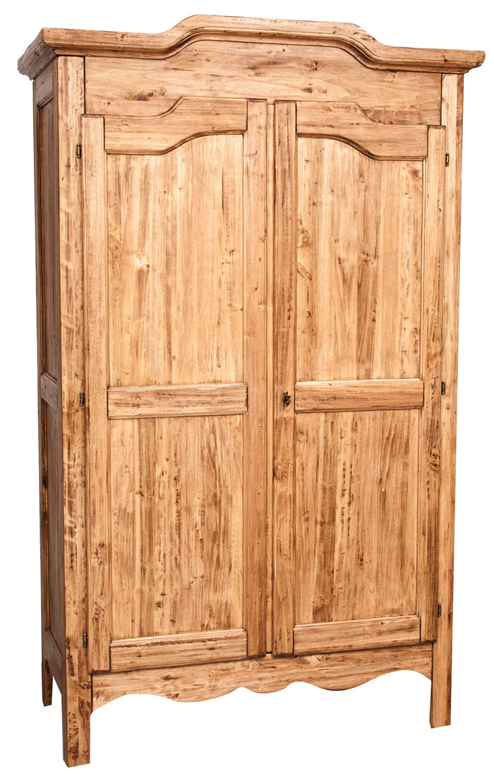 Biscottini Armadio Country in legno massello di tiglio finitura naturale L127xPR59xH204 cm. Made in Italy