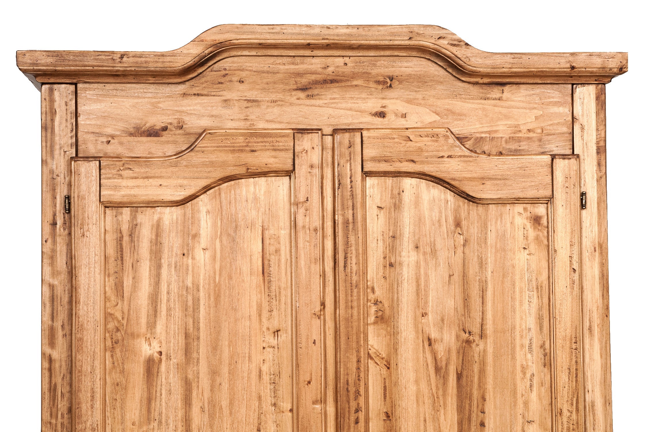 Biscottini Armadio Country in legno massello di tiglio finitura naturale L127xPR59xH204 cm. Made in Italy