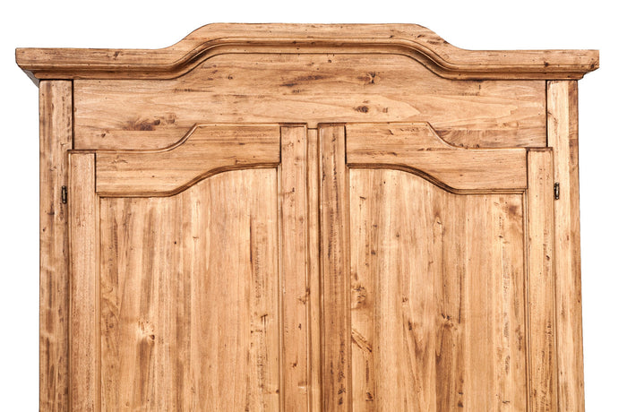 Biscottini Armadio Country in legno massello di tiglio finitura naturale L127xPR59xH204 cm. Made in Italy