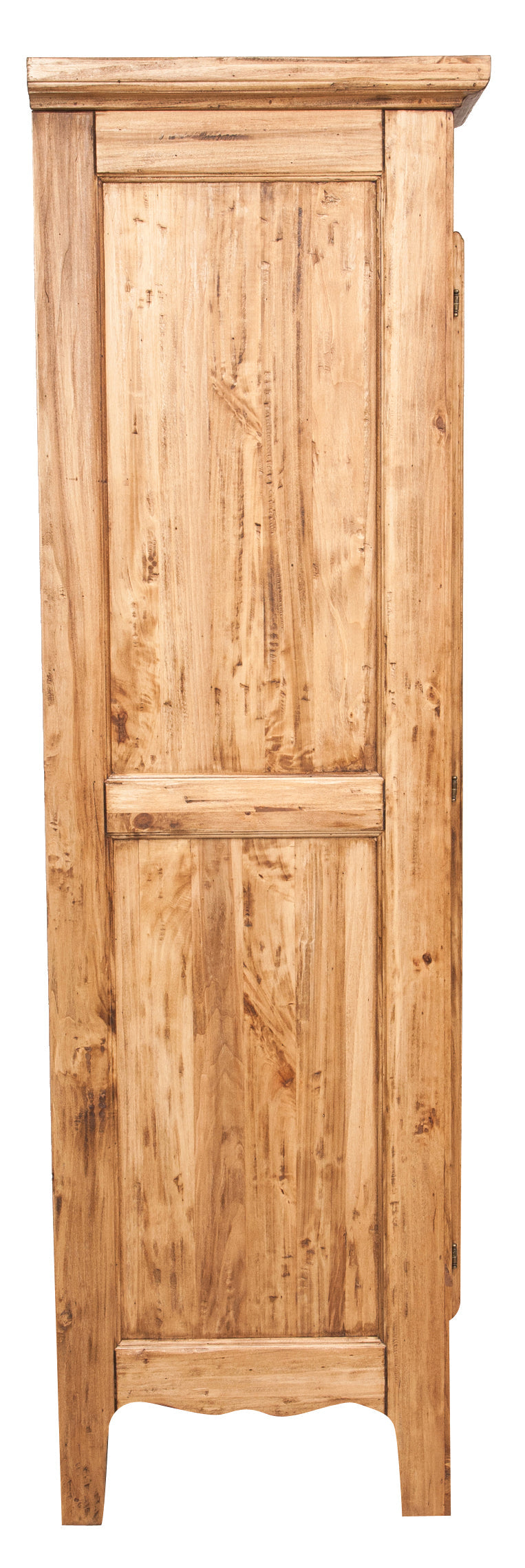 Biscottini Armadio Country in legno massello di tiglio finitura naturale L127xPR59xH204 cm. Made in Italy