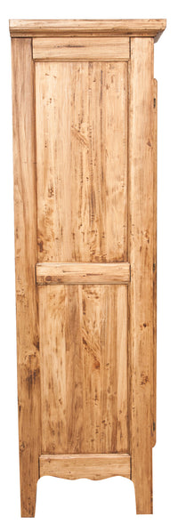 Biscottini Armadio Country in legno massello di tiglio finitura naturale L127xPR59xH204 cm. Made in Italy