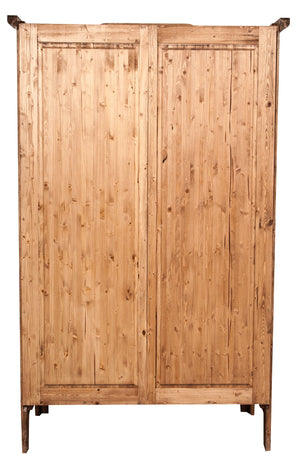 Biscottini Armadio Country in legno massello di tiglio finitura naturale L127xPR59xH204 cm. Made in Italy