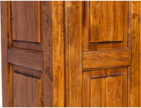 Biscottini Armadio Country in legno massello di tiglio finitura noce L100xPR50xH210 cm. Made in Italy