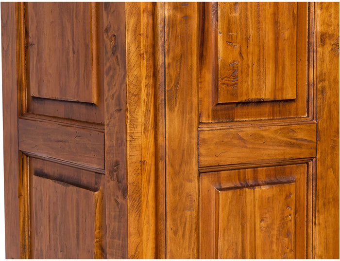 Biscottini Armadio Country in legno massello di tiglio finitura noce L100xPR50xH210 cm. Made in Italy