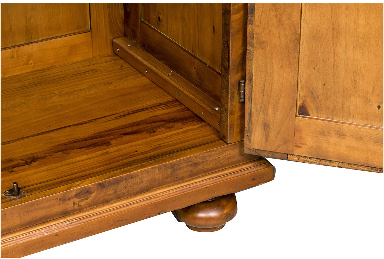 Biscottini Armadio Country in legno massello di tiglio finitura noce L100xPR50xH210 cm. Made in Italy