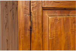 Biscottini Armadio Country in legno massello di tiglio finitura noce L120xPR59xH197 cm. Made in Italy