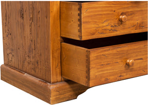 Biscottini Armadio Country in legno massello di tiglio finitura noce L120xPR59xH197 cm. Made in Italy