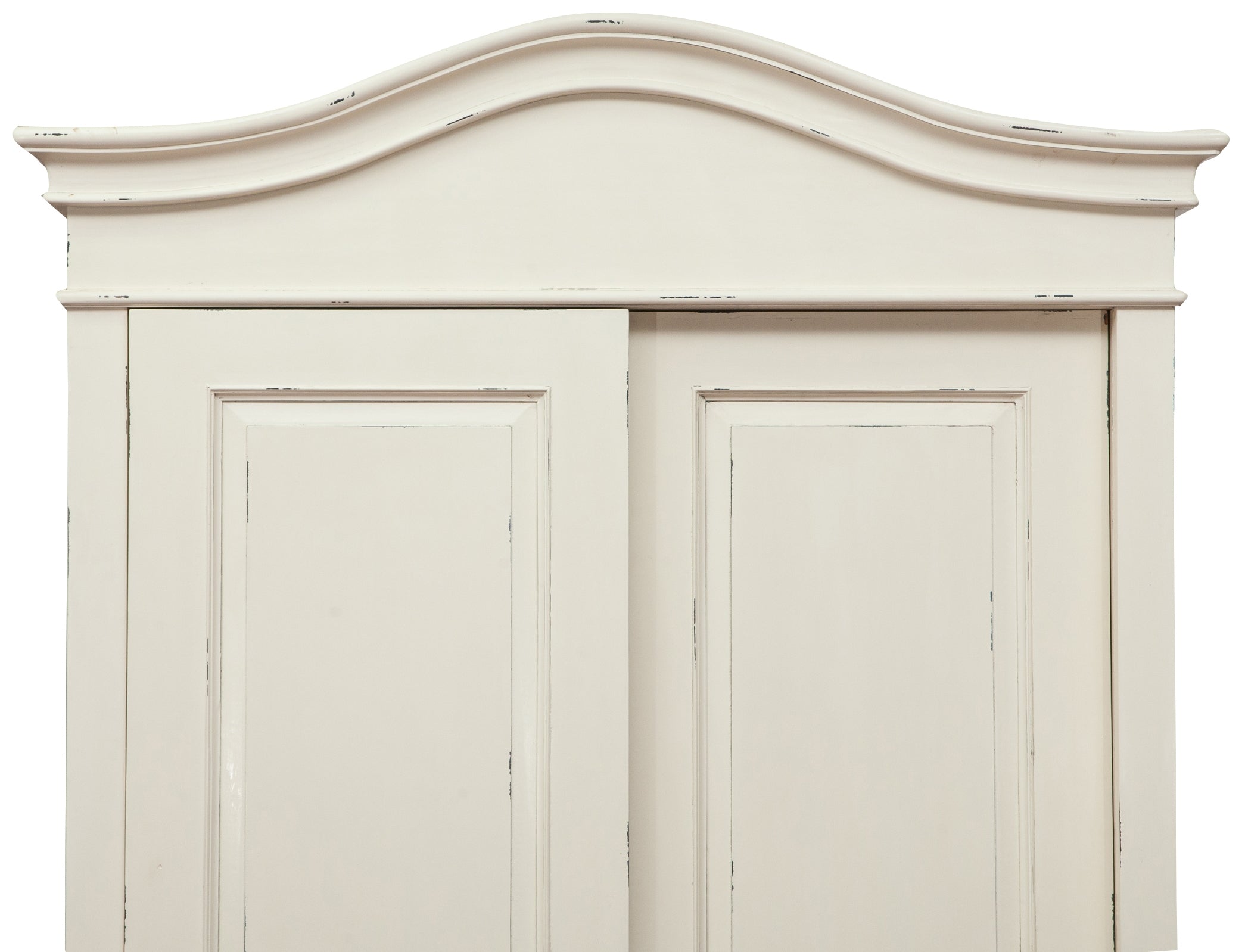 Biscottini Armadio in legno massello finitura bianca anticata L123xPR65xH211 cm Spazioso